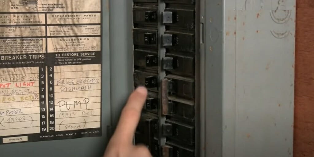 turning on and off the circuit breaker