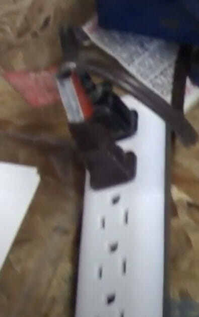 two appliances attached with power strips