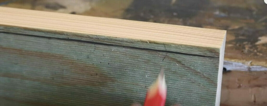 marking how much wood is to be cut