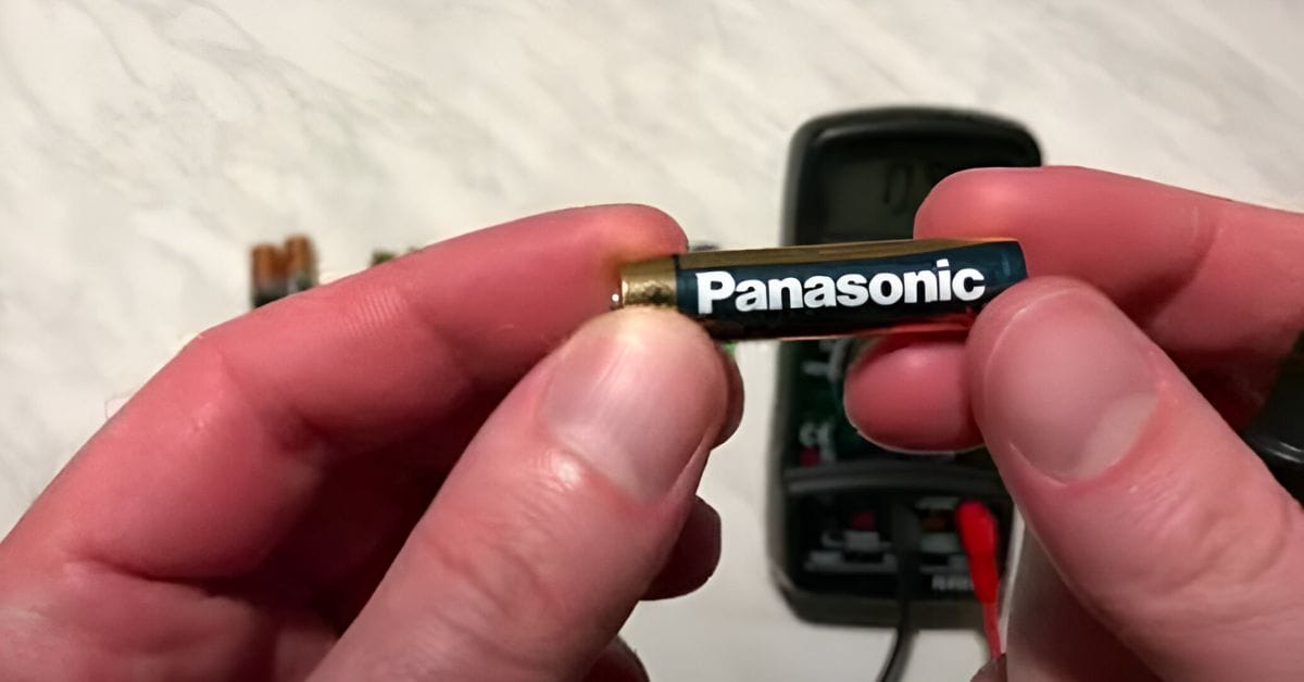 A person holding a panasonic aaa battery