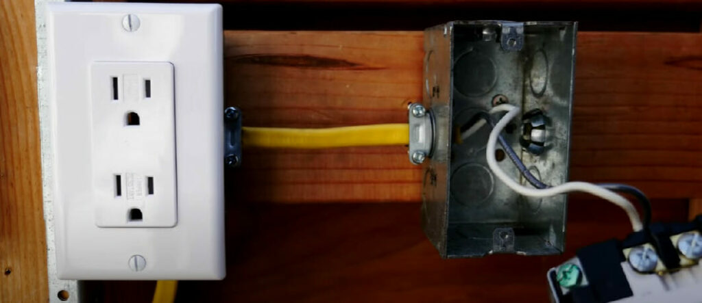 a two prong outlet wiring to an undone electrical box