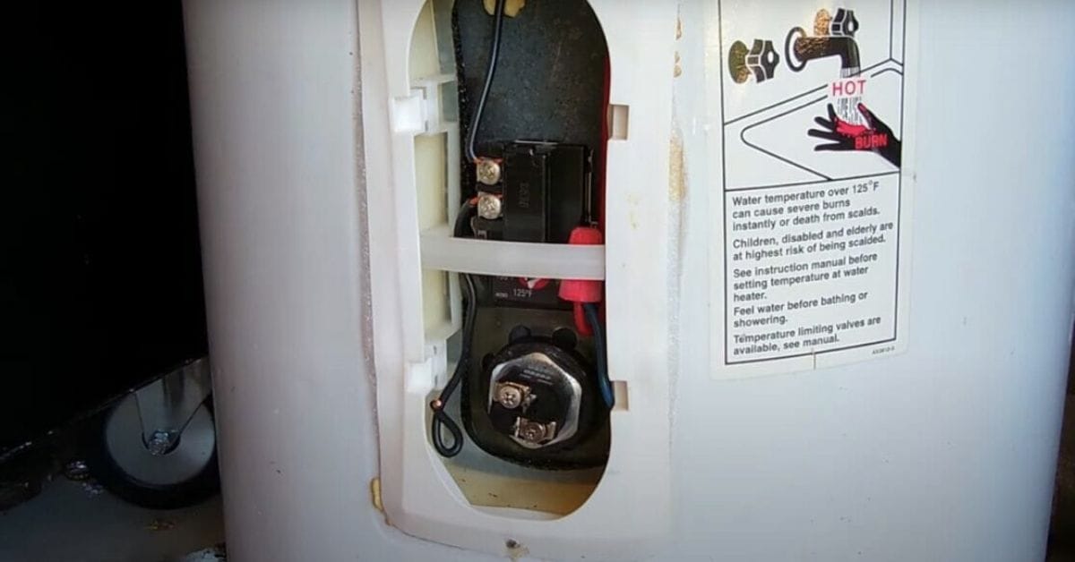A zoom image of a water heater electrical breaker