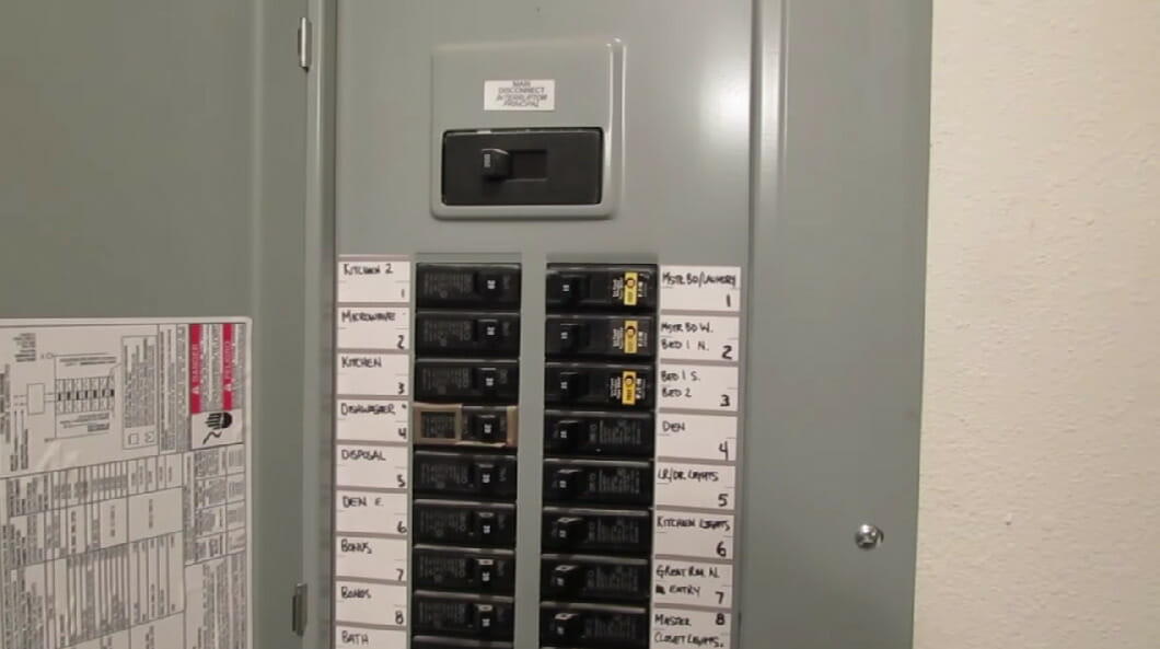 a zoom image of an electrical main panel