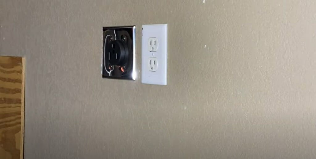 added 240v wall outlet