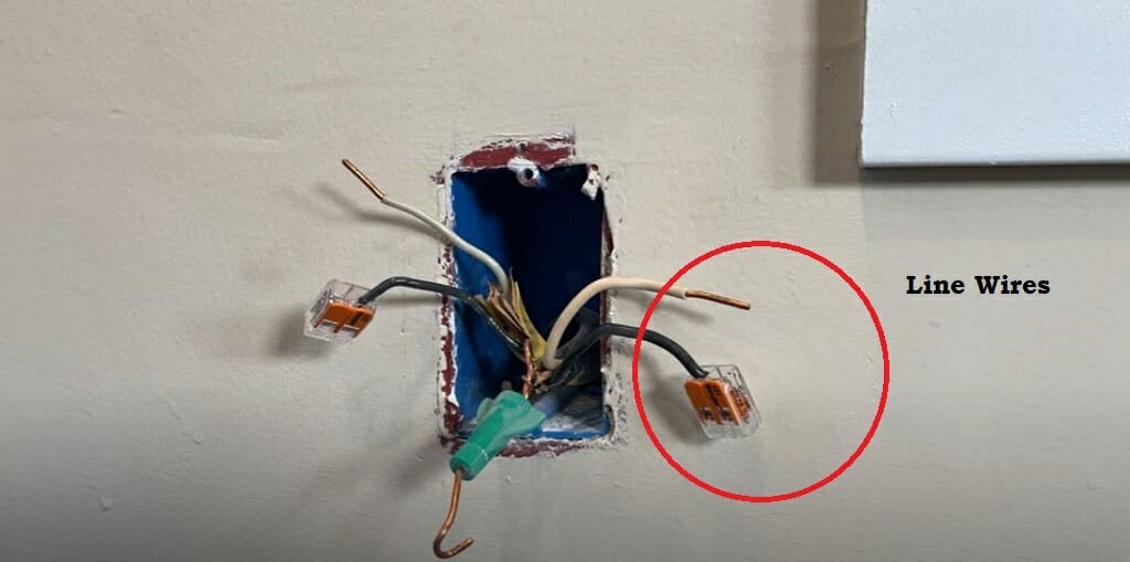 an identified line wires on an outlet