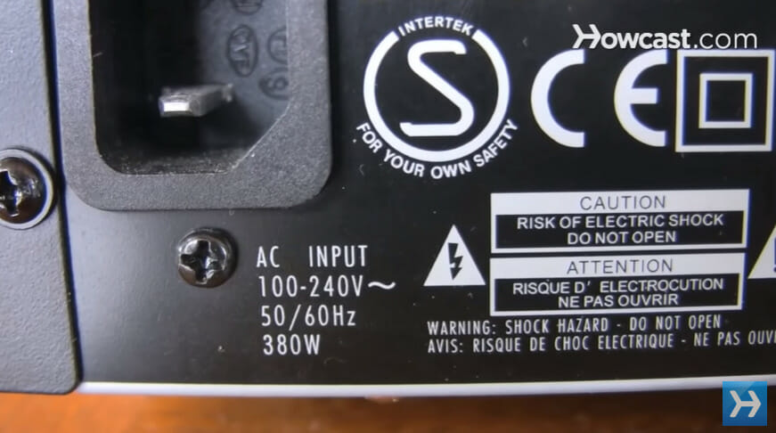 battery label for AC input information