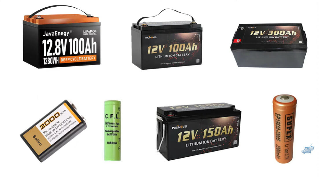 different batteries and their amperage capacities
