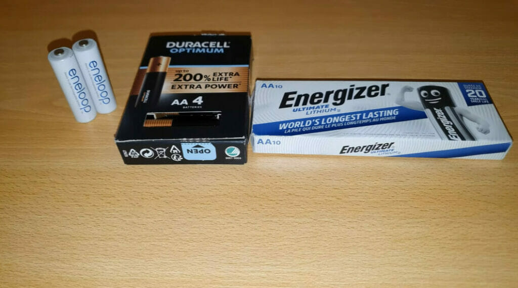 eneloop, duracell, and energizer aa battery