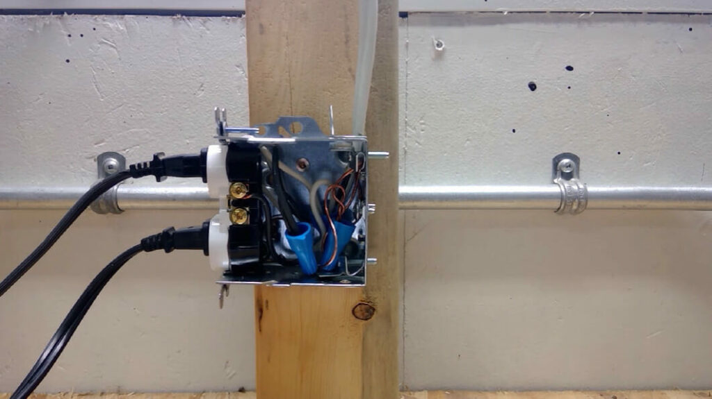 faulty wiring of an outlet