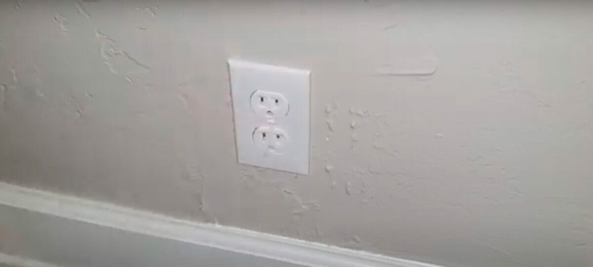 new installed wall outlet