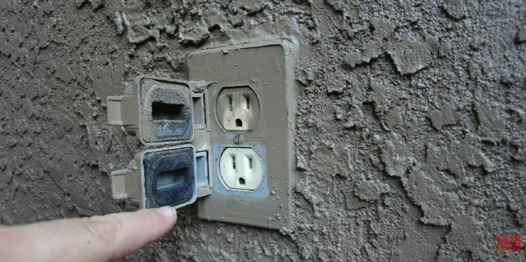 outdoor outlet damaged cover