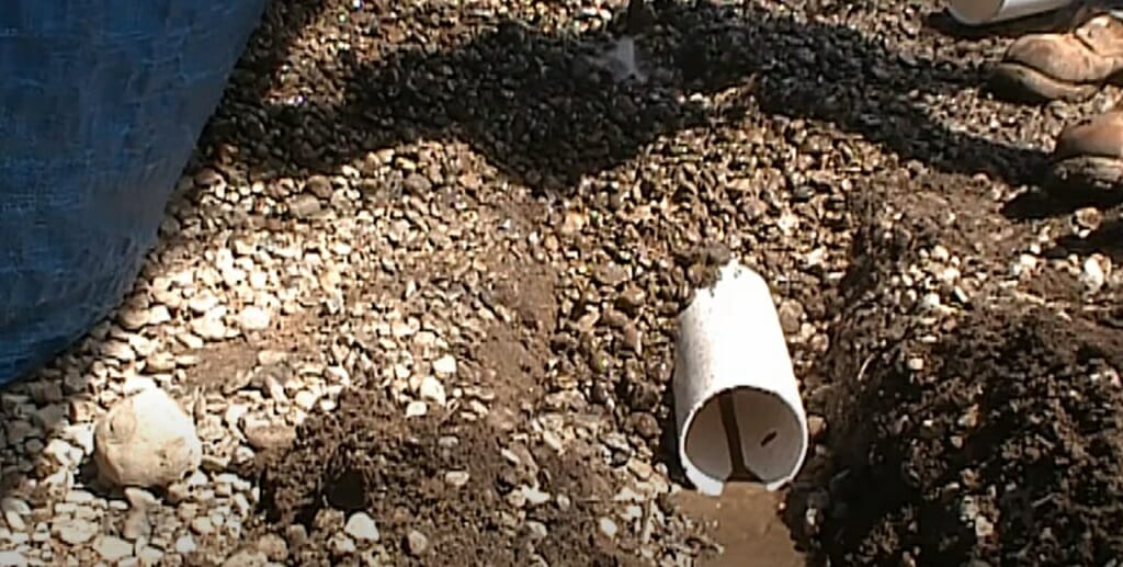 perforated pipe buried underground