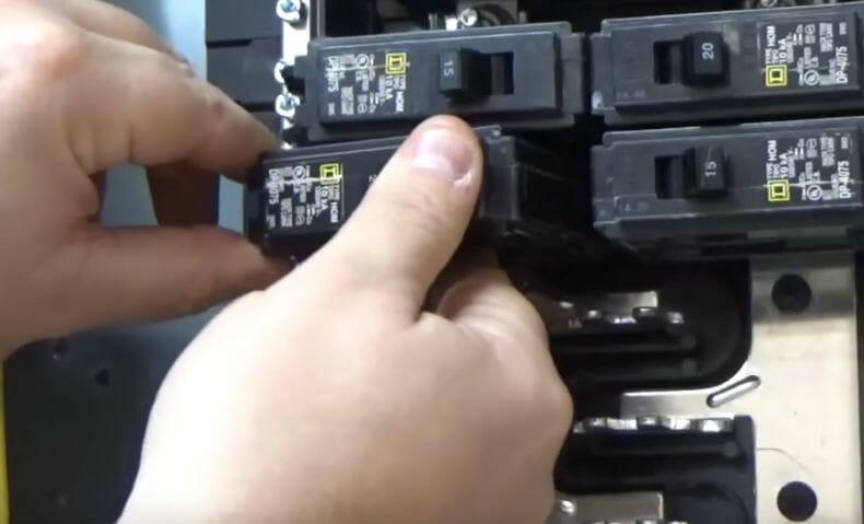 setting the breaker into place
