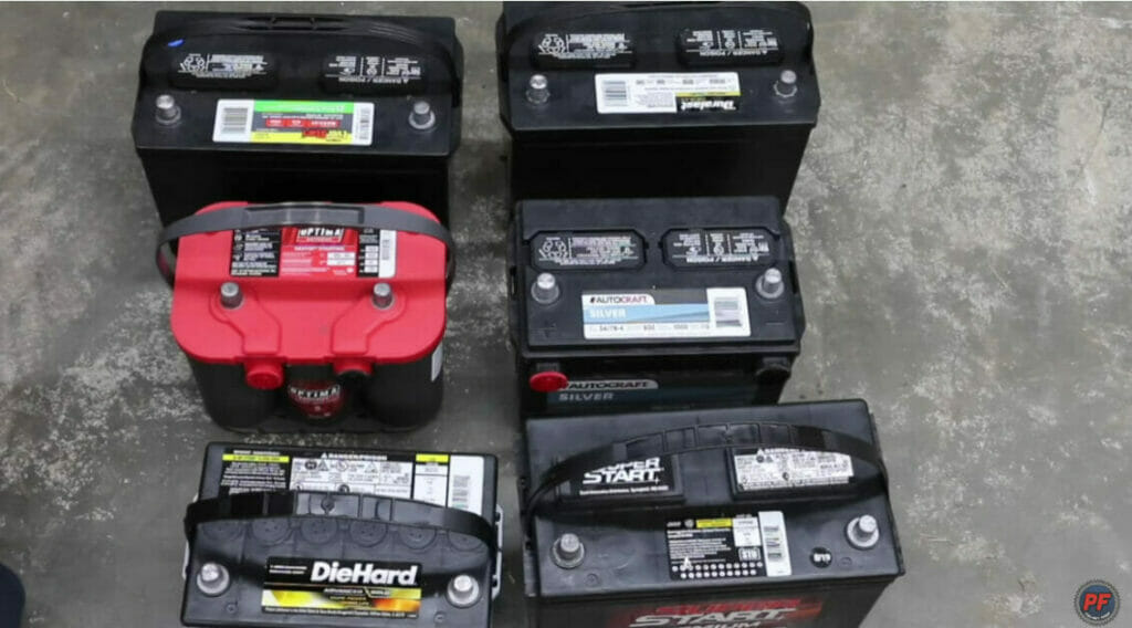 six car batteries