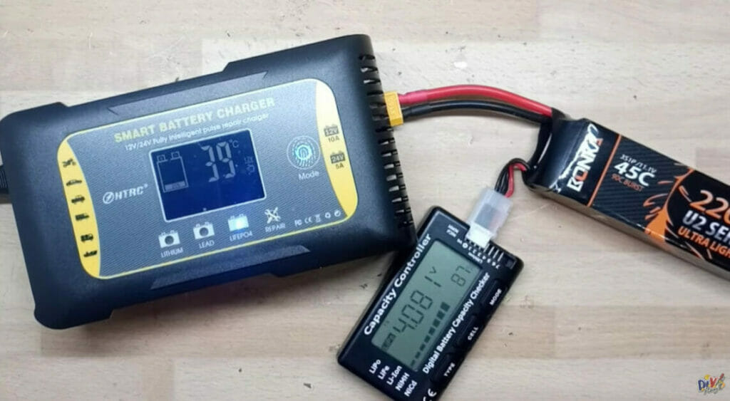 smart battery charger, capacity controller and 45c battery all connected