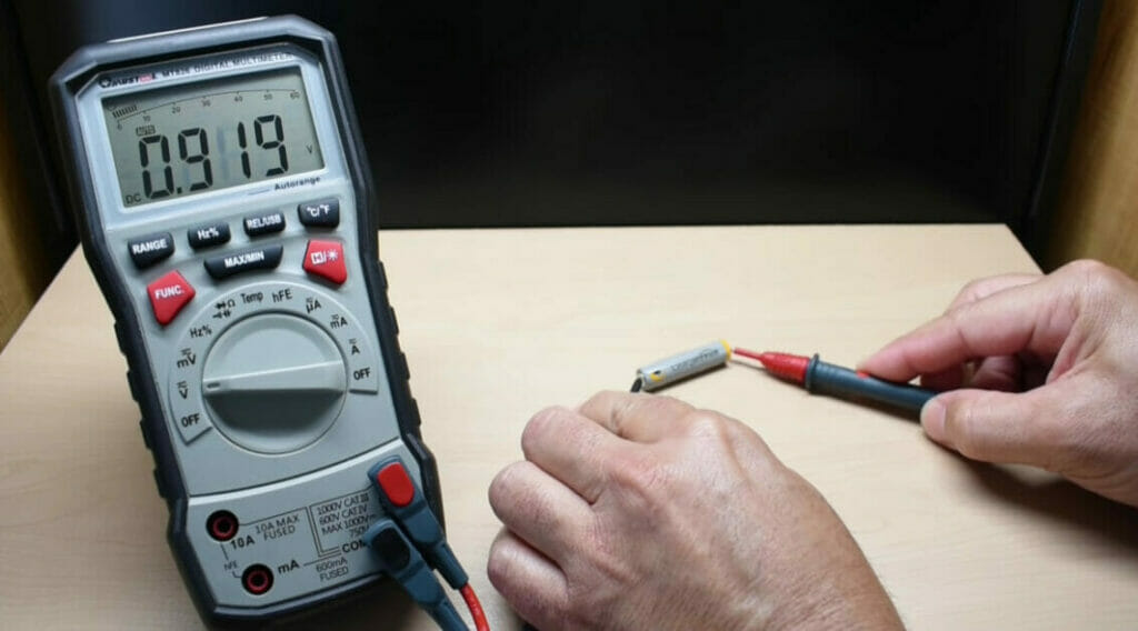 testing aaa battery with a multimeter