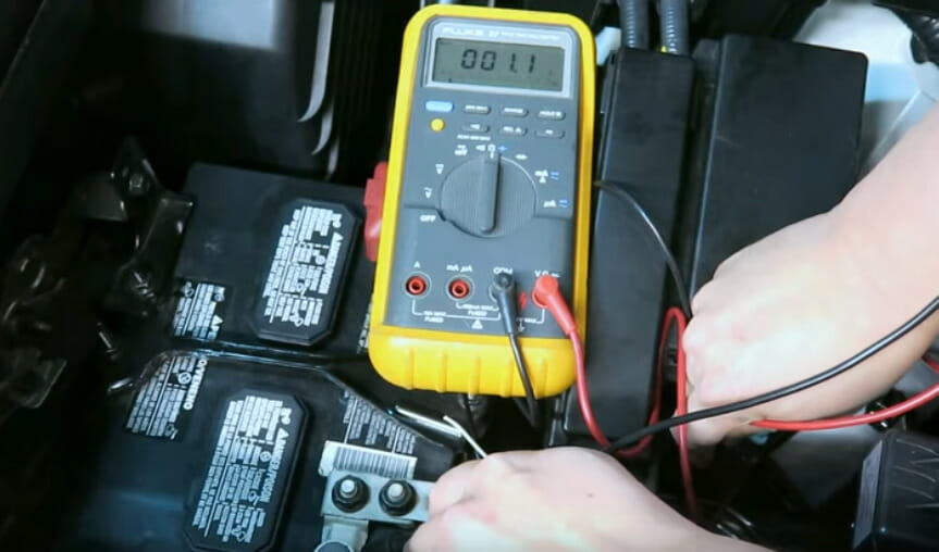 testing the ground connection using a multimeter