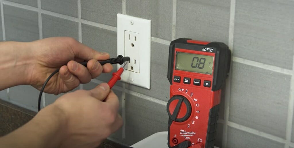 testing wall outlet with a multimeter