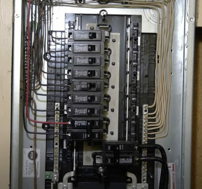 the open cover plate of the main panel