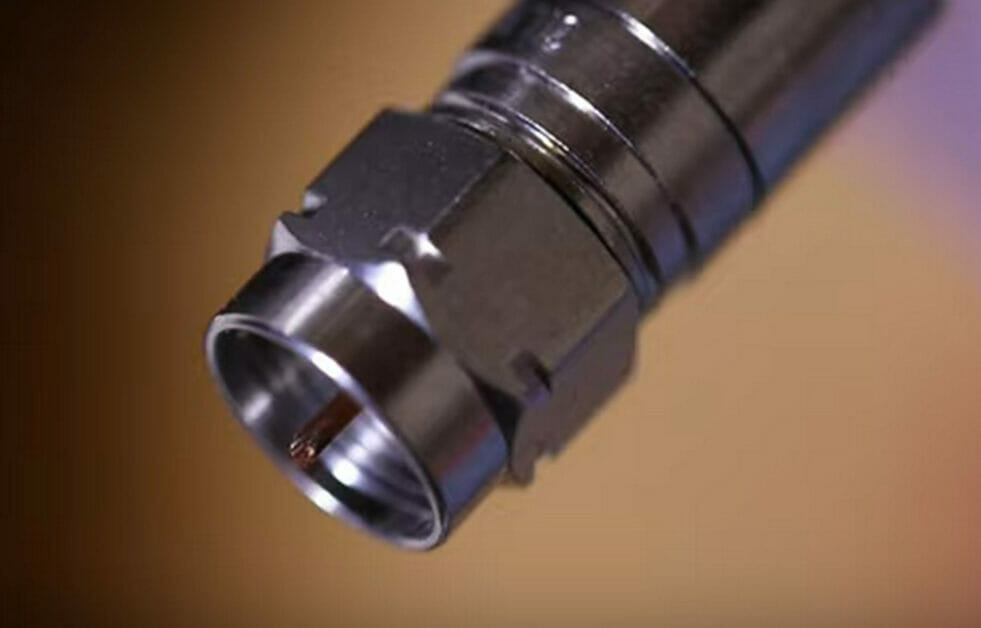 tip of a coaxial cable in zoom