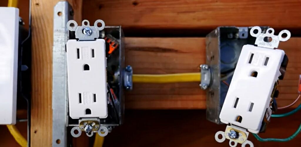 two uncovered outlets