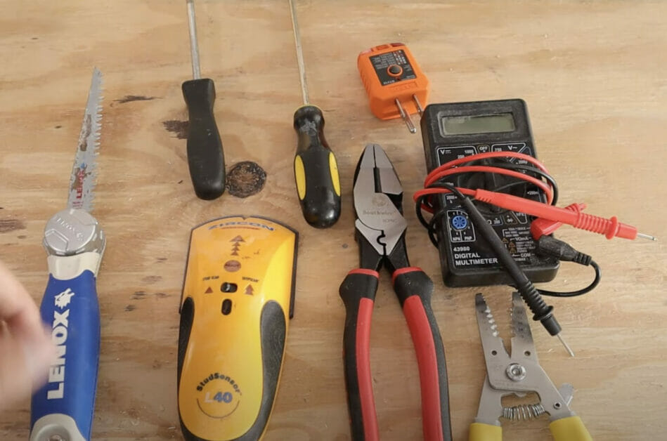 typical tools required for moving an outlet up