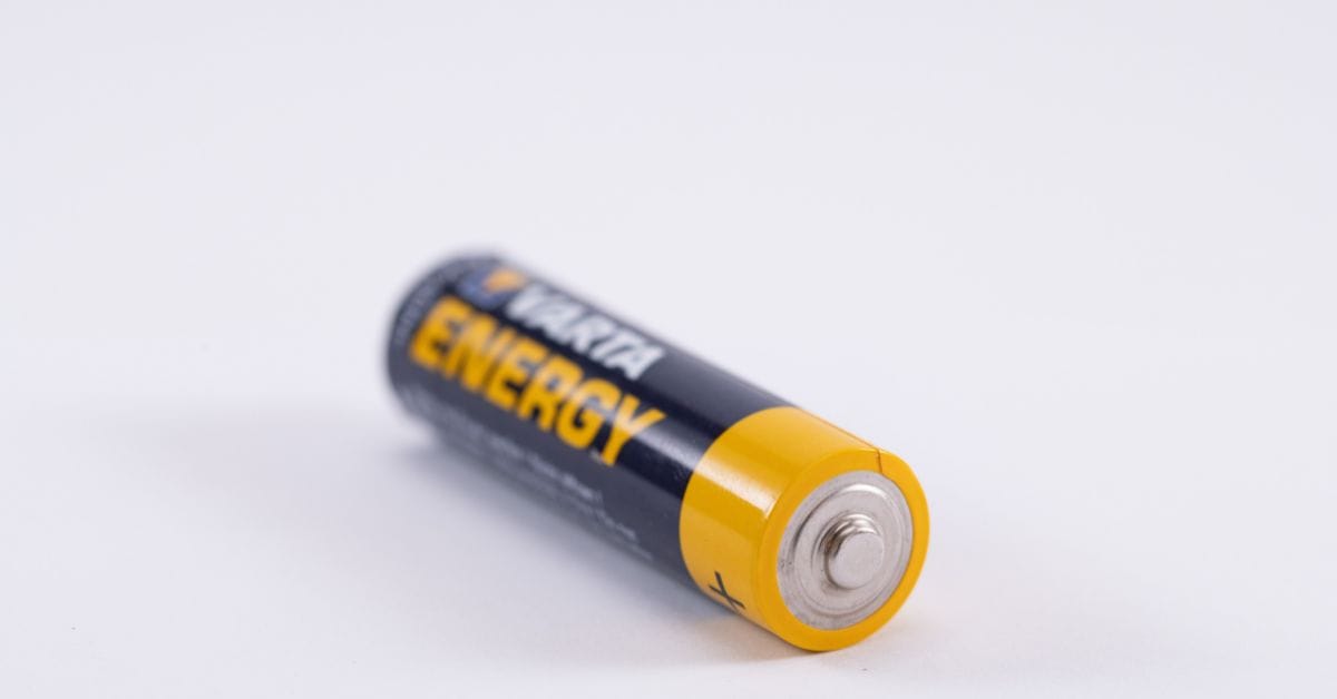 Varta energy aa battery on a white surface
