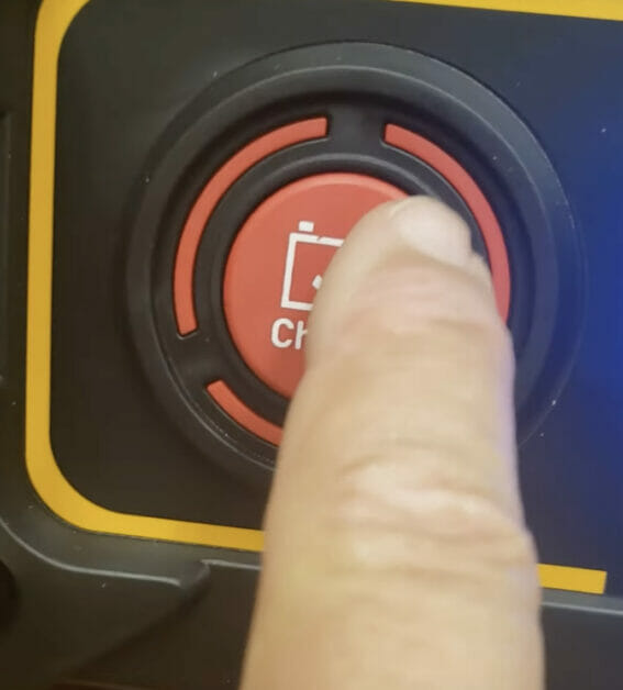 pushing the charge button to start charging