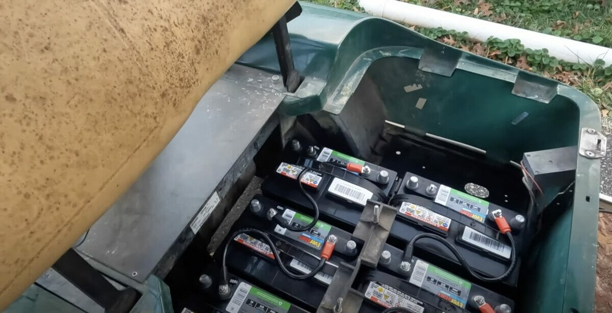 batteries of a golf cart