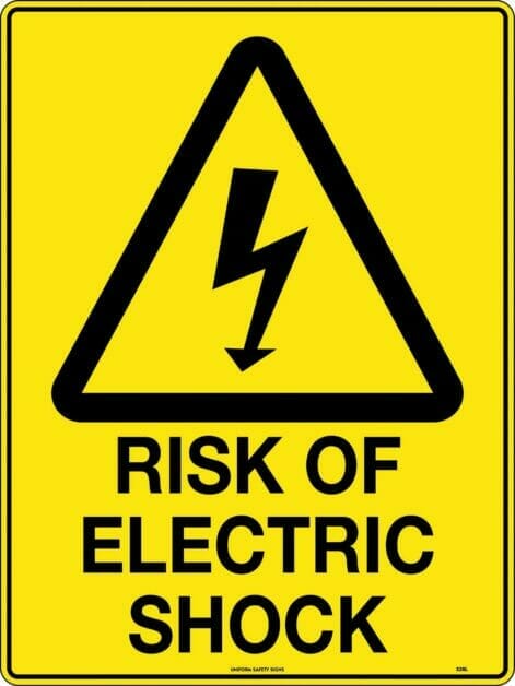 Risk of electric shock sign