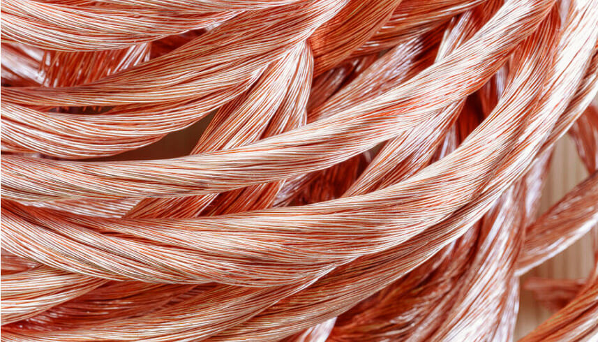 zoom shot of a rolled copper wire