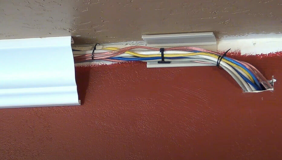 Concealed wires with crowd molding
