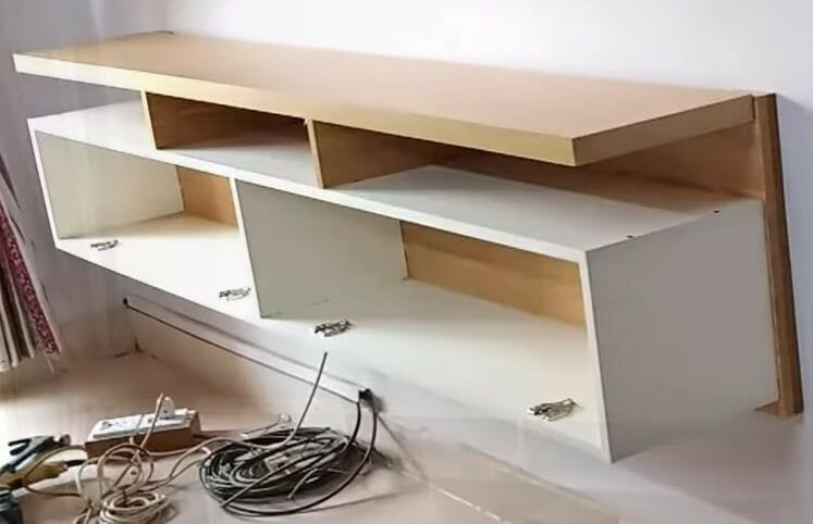 building a tv wall unit and hide wires on wall mounted tv