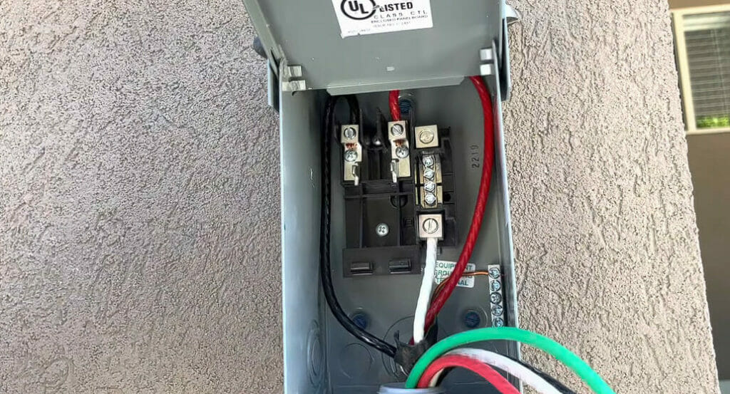 An electrical box with connected wires