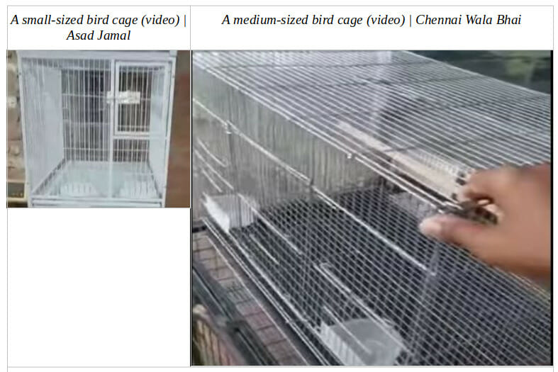 A small and big sizes of bird's cage
