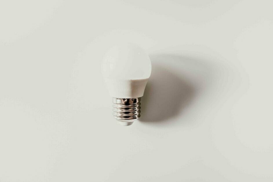light bulb in a white background