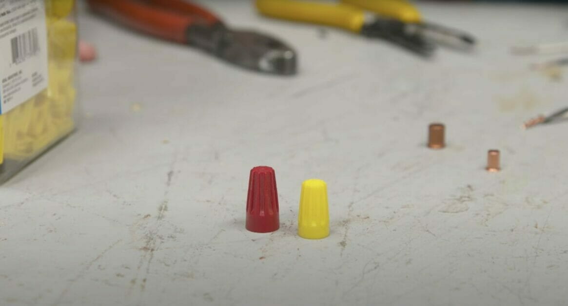 red and yellow color wire nut in different sizes