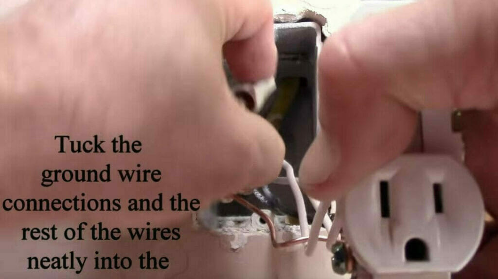 tuck the wires neatly inside the box