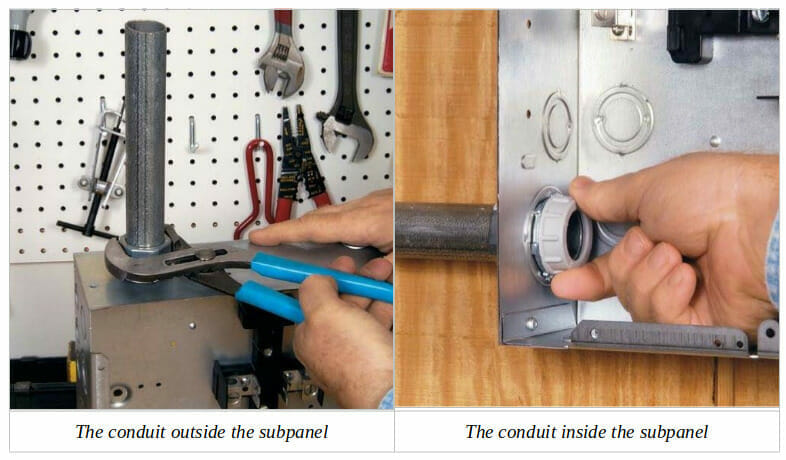 Two pictures of a person using a screwdriver to open tools