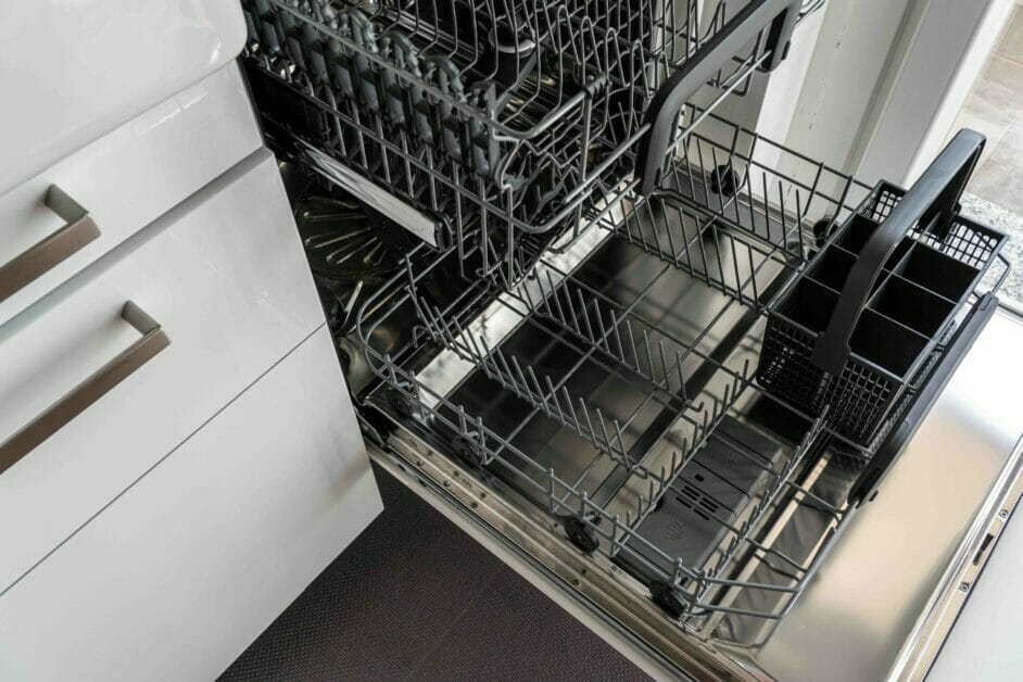 A closer look at the inside of a dishwasher