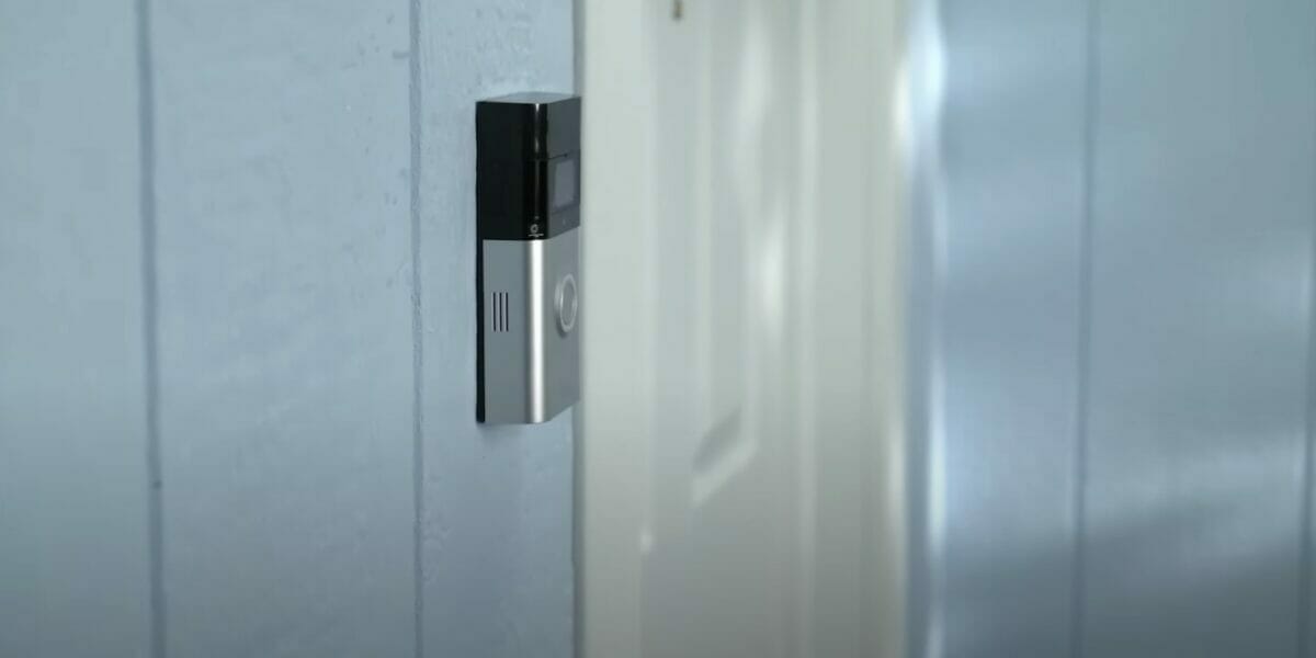 A Ring doorbell on the wall