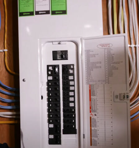 A fully loaded main electrical panel