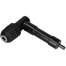 Right angle drill attachment bit with chuck key adapter