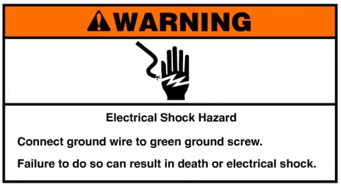 Electrical shock hazard warning label sign