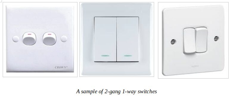 A sample of 2-gang 1-way switches