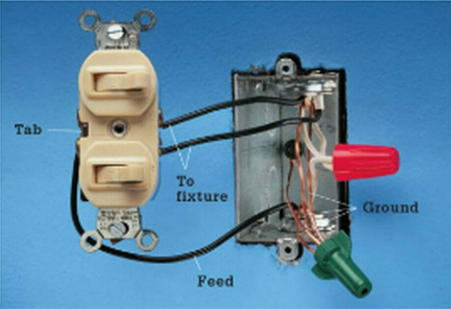 An image showing how to wire a double switch