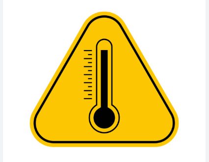A yellow triangle displaying a thermometer highlights the temperature measuring advantage