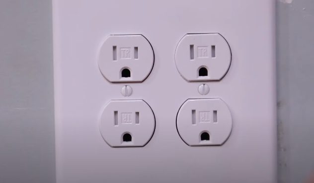 A double outlet on the wall