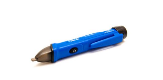 A blue voltage detector tool