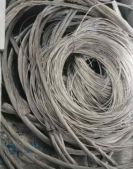 A roll of silver baling wires
